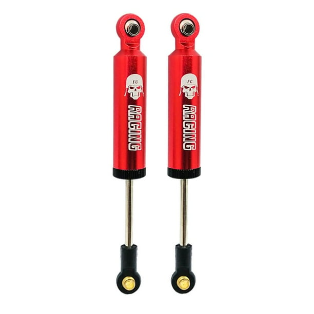 Paquete de 2 amortiguadores para coches RC, amortiguadores de resorte ajustables para axiales 1/10 rojo