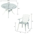 thumbnail image 3 of 5 Pieces Bistro Dining Set Antique Black/White All-Weather Cast Aluminium Patio Furniture White, 3 of 4