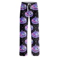thumbnail image 4 of Halloween Pajama Pants for Women, Cute Neon Ghost & Pumpkin Graphic Lounge Bottoms with Adjustable Drawstring Waist, Soft Breathable Sleep Trousers, 1 Pair Dark Purple L, 4 of 5
