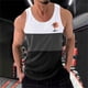 thumbnail image 5 of Hombres Casual Moda Patchwork Impresión Pullover Cuello Redondo Deportes Tanque, 5 of 5