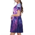 thumbnail image 2 of Balery Cool Lion Head Vestidos sueltos de manga corta para mujer, vestidos de verano 2025, vestidos casuales de corte A con vuelo., 2 of 6