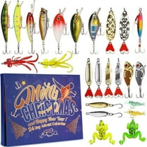Fishing Advent Calendar 2024 - 24 Days Christmas Countdown Fishing Tackle Set for Men and Boys for Father Grandpa and Boyfriend