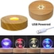 thumbnail image 2 of 1 Pcs Wood Light Display Base Wooden LED Light Display Base Wood LED Display Base Stand For 3D Crystal Glass Resin Art,Solid Wood LED Night Light Base, Light Rotating Display Stand Display Lamp Base, 2 of 4