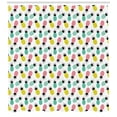 thumbnail image 3 of Hawaii Shower Curtain, Colorful Pineapples Illustration with Abstract Rhombus Pattern Composition of Fruit, Fabric Bathroom Set with Hooks, 69W X 84L Inches Extra Long, Multicolor, by Ambesonne, 3 of 3