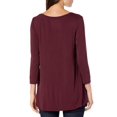 thumbnail image 3 of Amazon Essentials Camiseta con cuello en V y manga 3/4 para mujer (disponible en tallas grandes), paquete de 2, color rosa brillante/burdeos, talla XL, 3 of 5