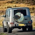 thumbnail image 5 of Logiee Majestic Ostrich In Forest Print Spare Tire Cover, Universal Wheel Protectors,Waterproof Dust-Proof UV Sun Wheel Tire Cover,Fit for SUV, RV, Travel Trailer, Truck-17 inch, 5 of 6