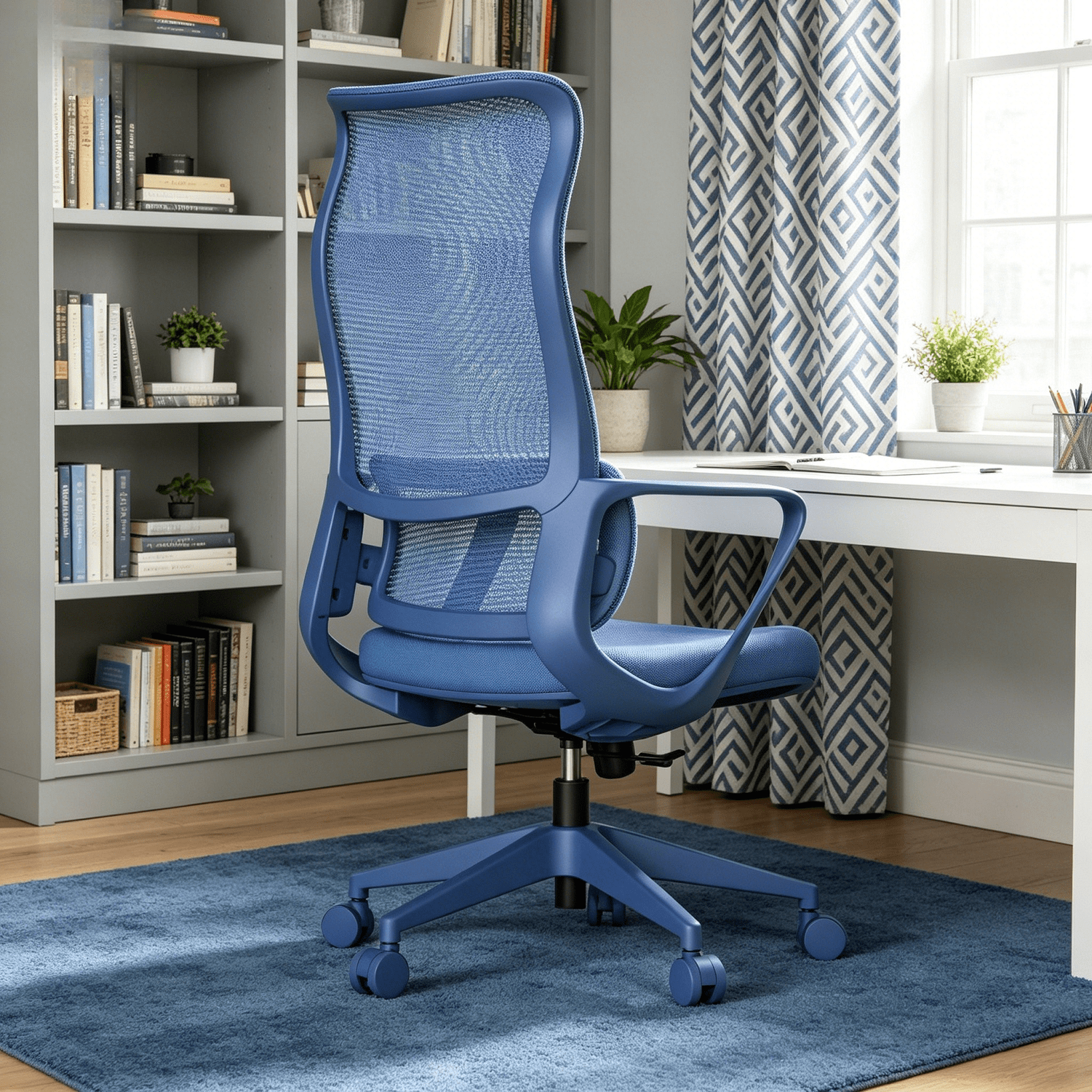 Homy Casa Ergonomic Mesh Office Chair with Adjustable Lumbar Support, High Back Swivel Desk Chair