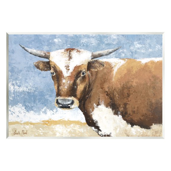 Stupell Industries Abstract Cow Calf Animals & Insects Painting Unframed Art Print Wall Art, 15 x 10