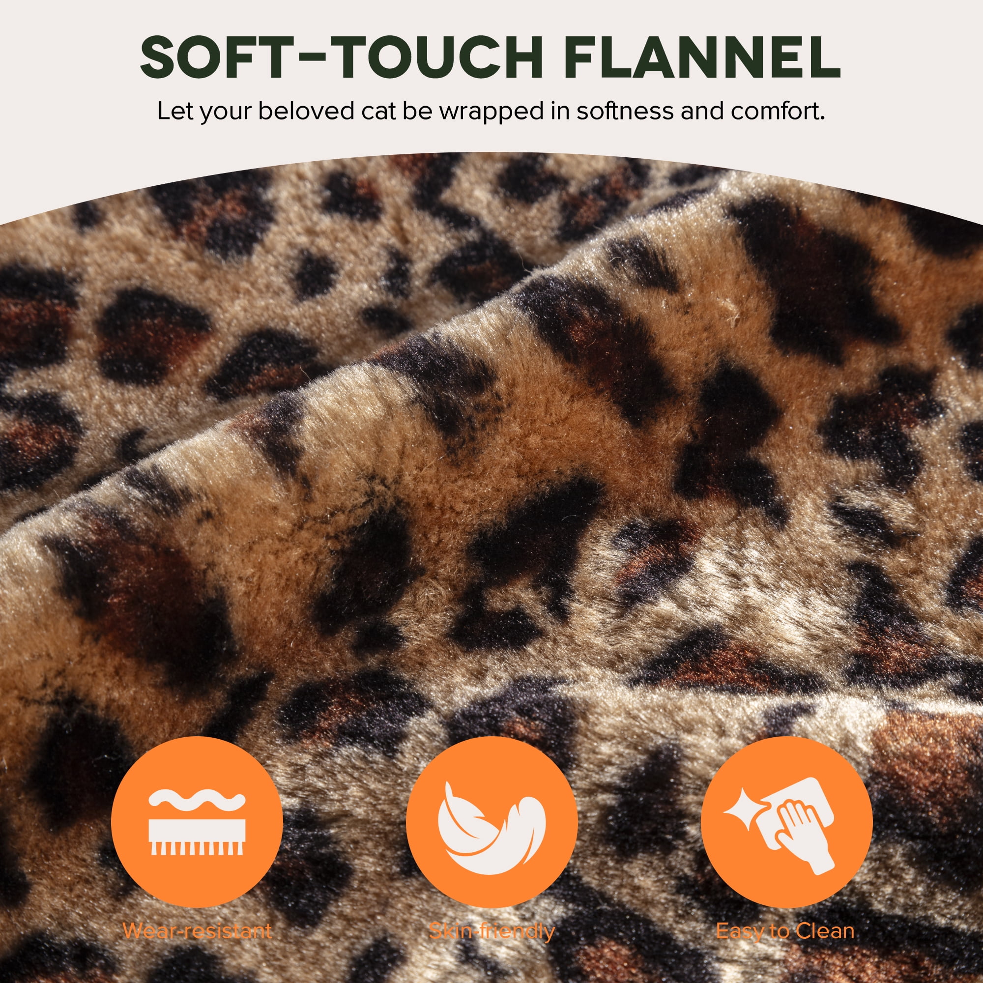 Einfach 68" X-Large Cat Tree and Tower with Condo Houses, Scratching Board & Posts for Indoor Cat, Leopard Print
