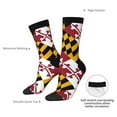 thumbnail image 6 of Women Crew Graphic Print Tube Socks Maryland-Flag Pattern Design Ladies Socks, 6 of 7