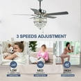 thumbnail image 5 of 52 Inch Crystal Chandelier Ceiling Fan Chrome Gorgeous Modern Reversible Ceiling Fan Light Fixture with Remote for Dining Room,Living Room,Bedroom, 5 of 9