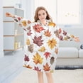thumbnail image 5 of FORMRS Wearable Blanket Hoodie with Sleeves for Kids Cozy Flannel Sweatshirt, Gray Autumn Leaves, 5 of 7