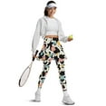 thumbnail image 5 of COEQINE High Waist Elastic Skirted Legging for Women with Pockets Cow Spots and Daisy Floral Print Comfy Ruffle Pleated Tennis Skirts with Leggings Soft Golf Pickleball Leggings, XS, 5 of 7