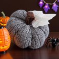 thumbnail image 2 of Sylvtty 1/3Pcs Mini Knit Pumpkins Realistic Looking Faux Fall Harvest Crochet Pumpkins Thanksgiving Table Setting Small Knit Pumpkins, 2 of 7