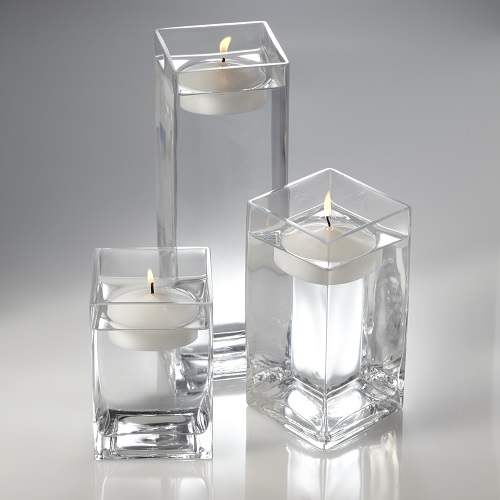 Richland Floating Candles & Eastland Square Holders White Set of 3