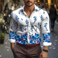 thumbnail image 1 of Camisa de manga larga con botones y cuello tipo polo de moda para hombre , nueva ropa de primavera con estampado creativo, ropa informal de calle para hombre, 1 of 6