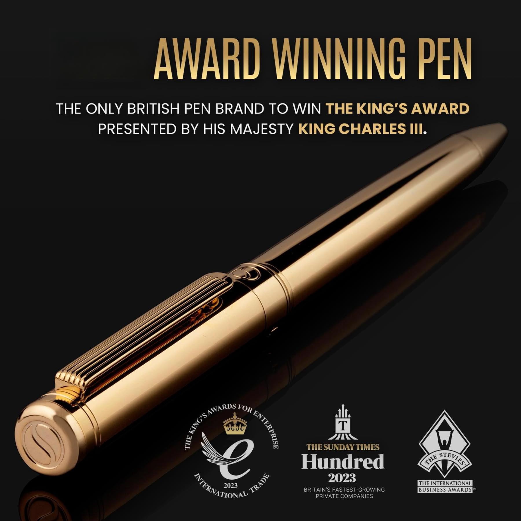 Ballpoint Pen - Stunning Luxury  Real Schmidt Black Refill Ball Gift Set For Men & Women Professional Executive Office Nice Fancy Designer Pens