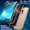 thumbnail image 3 of 5 in 1 Matte Case for iPhone 16 Pro Max 6.9-Inch with 2-Pack Each Tempered Glass Screen Protector and Camera Lens Protector, Translucent Back Shockproof Phone Cover (Black), 3 of 5