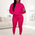thumbnail image 4 of Chándal Con Capucha Conjunto de pantalones de chándal largos informales deportivos con cordón de manga larga para mujer Cgtredaw Rosa Roja L para Mujer, 4 of 7