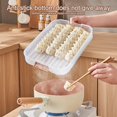 thumbnail image 4 of Dumpling Box Good Sealing Anti-stick Bottom Refrigerator Noodles Crisper Wonton Case with Lid Daily Use, 4 of 8
