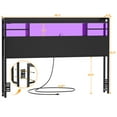 thumbnail image 7 of Aheaplus Headboard for Full Size Bed with Storage, Headboards with LED Light, Power Outlets, USB Ports Twin Size Head Board, Wood headboard Only Sturdy and Stable Headboards, Modern, Black, 7 of 7