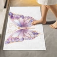 thumbnail image 5 of Bathroom Rugs Shaggy Toilet Base Mat 16x24 Square Shape Soft Contour Rug Absorbent Non Slip Butterfly with Purple, 5 of 9