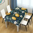 thumbnail image 4 of Yayeee Tablecloths 60" x 60" Rectangle Wrinkle Resistant Party Table Cover, Blue Floral Lemons, 4 of 8