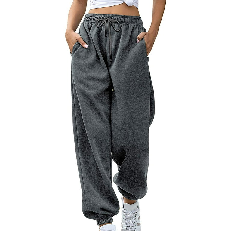 【BAON】Shinkoi heart straight brushed jogger pants gakvbuo Women's Lightweight Loose Sweatpants, High Waist