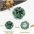 thumbnail image 3 of Silk Satin Flower Brooch Pin, Large Peony Floral Lapel Pin, 3 of 5