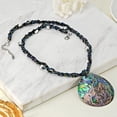 thumbnail image 2 of Spirit of the Ocean Abalone Shell Medallion Beaded Rope Statement Necklace, 2 of 5