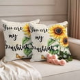 thumbnail image 2 of Sunflower Butterfly Pillow Covers 2 Pack You Are My Sun Shine Pillowcase Waterproof Outdoor Throw Pillow Cover for Patio Garden Square Cushion 18”x18”, 2 of 9