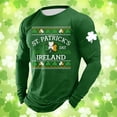 thumbnail image 2 of Long Sleeve Saint Patrick's Day Print T Shirt Casual Crewneck Top For Holiday Celebration And Everyday Wear Soft St. Patrick's Day Printed Men's Shirt Comfort Ladies Blouse Mint Green XXXL, 2 of 3