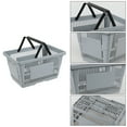 thumbnail image 4 of Ortodayes 6-Pack Shop Basket with Plastic Handle, 28 L Plastic Supermarket Basket, Grey, 4 of 6