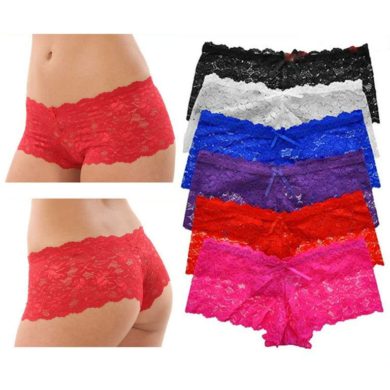 12 X Sexy Boy Shorts Lace Floral Hipster Brief Panties Women Underwear  Stretch L