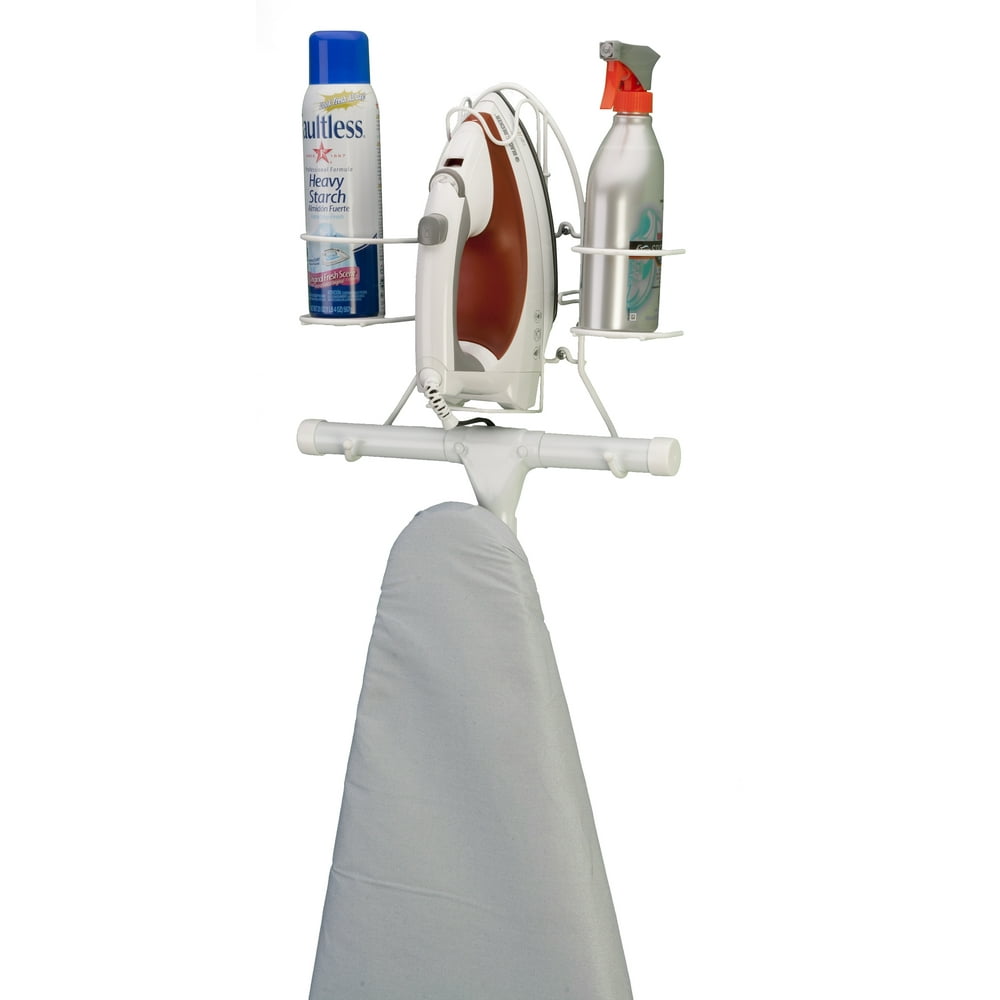 Panacea Deluxe Iron and Ironing Board Holder, White