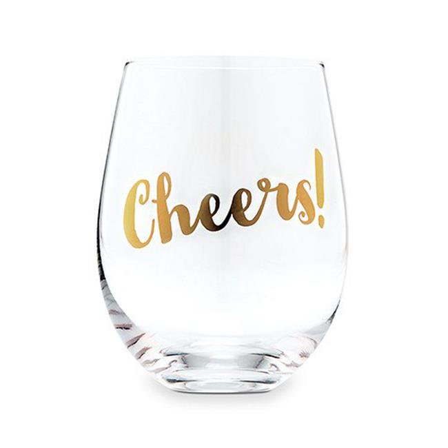 Weddingstar 475755 Cheers Stemless Wine Glass, Metallic Gold Walmart