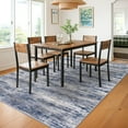 thumbnail image 6 of iOhouze 5x7 Area Rugs Modern Abstract Washable Rug Soft Low Pile Non-slip Rubber Backed Carpet Rugs Print Distressed Blue-greyRug for Living Room Bedroom Dining Room, 6 of 8