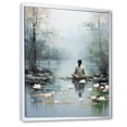thumbnail image 2 of Designart "Meditative Moments in Grey Green" Portrait Floater Framed Wall Decor, 2 of 7