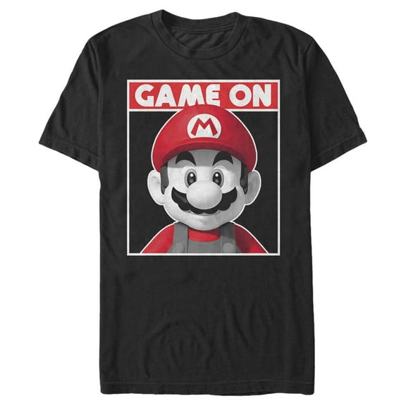 Men's Nintendo Game On Mario Graphic Tee Black Small