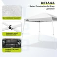 thumbnail image 4 of EAGLE PEAK 11 x 11 Slant Leg Pop-up Canopy Tent Easy One Person Setup Instant Outdoor Beach Canopy Folding Portable Sports Shelter 11 x 11 ft Base 9' x 9' Top, 4 of 8