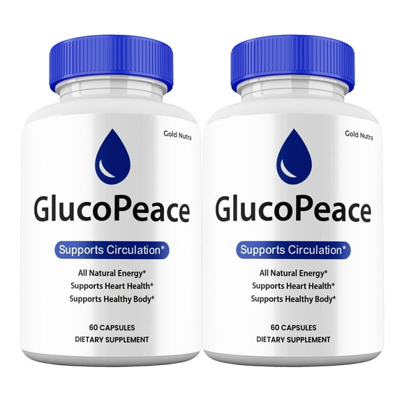 Gluco Peace Capsules, GlucoPeace Pills Glycogen Support Supplement Maximum Strength All Natural, 30 Day Supply (2 Pack)