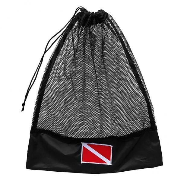 2-7pack Buceo Snorkeling Gear Regulador Máscara Beach Travel Malla Bolsa Negro 2 piezas SM SunniMix Bolsa de equipo de malla de buceo