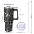 thumbnail image 2 of 40oz Pioneer Flower Floral Print Pattern Insulated Tumbler with Handle, BPA-Free Leak Proof Lid and Straws, Double Wall Vacuum, Hot 12h/Cold 34h, 2 of 6