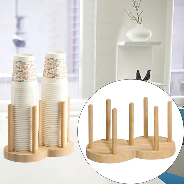 Soporte para almacenamiento de vasos Vaso desechable Estante para vasos de papel Soporte de exhibición para Herramientas de almacenamiento 2 rejillas 10cm perfecl Titular de almacenamiento
