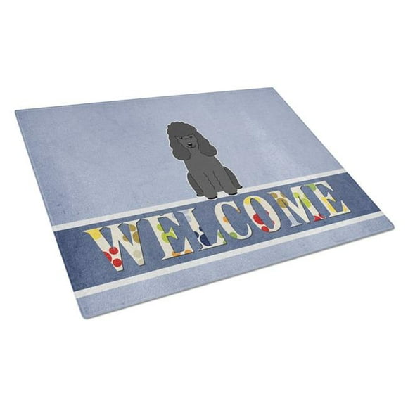 Carolines Treasures BB5652LCB Poodle Black Welcome Glass Cutting Board - Large