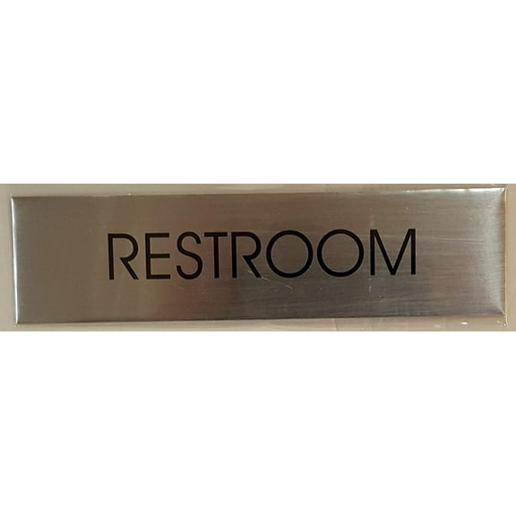 RESTROOM SIGN (BRUSHED ALUMINUM 2 X7.75 )