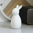 thumbnail image 2 of BOBOMOTI Easter Bunny Decorations White Ceramic Bunny Figurines Rabbit Statues Indoor Easter Spring Home Decor, 2 of 6