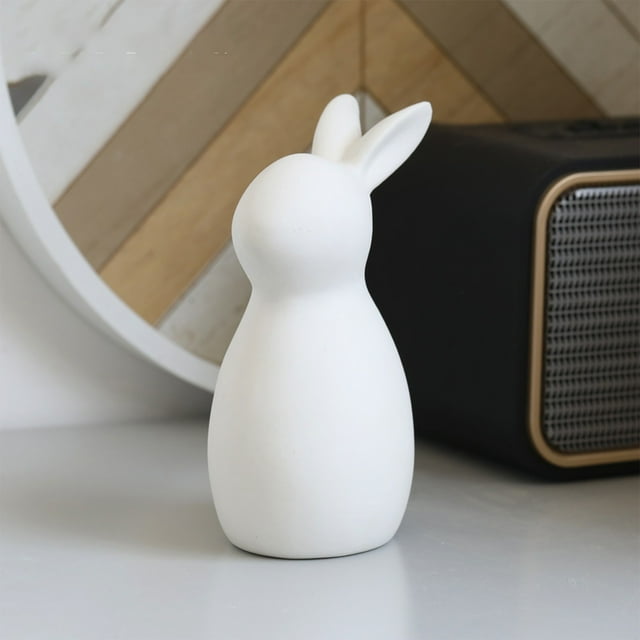 Easter Bunny Decorations,Ceramic Bunny Figurine,Ceramic Bunny Rabbit Porcelain Modern Art Spring Home Decor, Easter Decorations Rabbit Figurines,Spring Decoration Gifts Bunny Statues for Home Decor