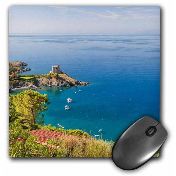 3dRose, Remains of the watchtower, Carpino Bay, Scalea, Calabria, MousePad