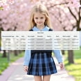 thumbnail image 3 of Girl's 2 Piece Outfit Long Sleeve Patchwork Knitted Shirt Plaid Pleated Skirt Set Kids School Uniform Outfit 4-8Y, 3 of 9